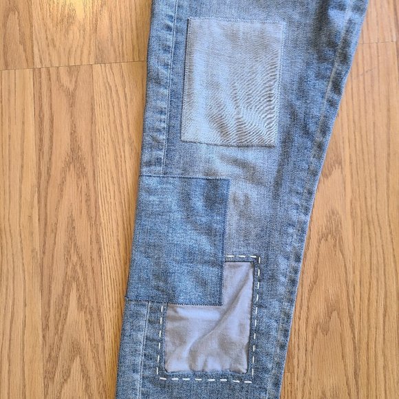 PILCRO AND THE LETTERPRESS ANTHRO SLIM BOYFRIEND PATCHWORK JEANS sz 26 - Picture 6 of 11